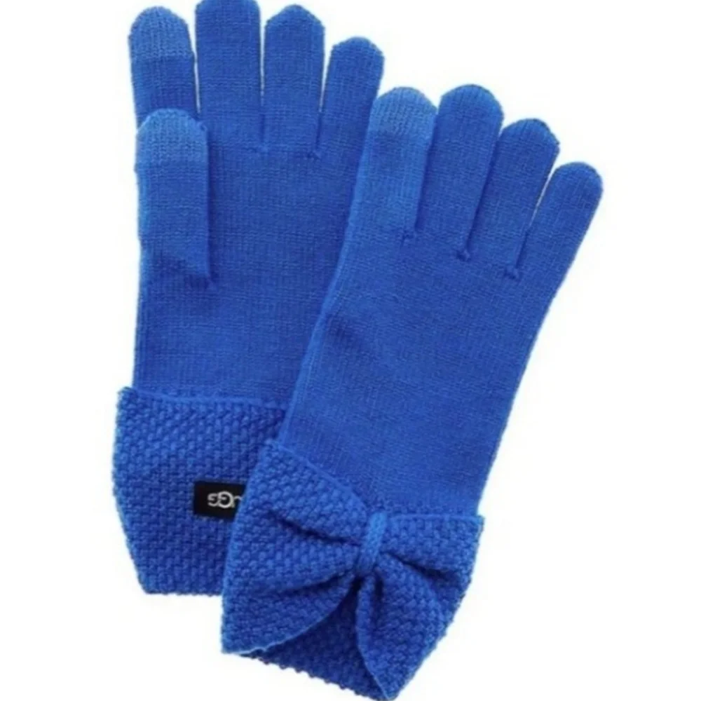 Ugg - Blue Bow Wool Blend Tech Glove- new